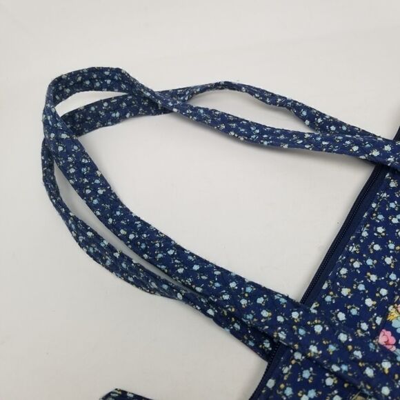 Misty Harbor Original Blue Pink Floral Quilted Bag - Picture 2 of 14